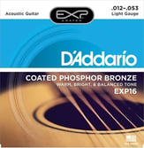 Acoustic Guitar Strings Coated Phosphor Bronze EXP16 Single Set of EXP16 Light 12-53-P.O.P.